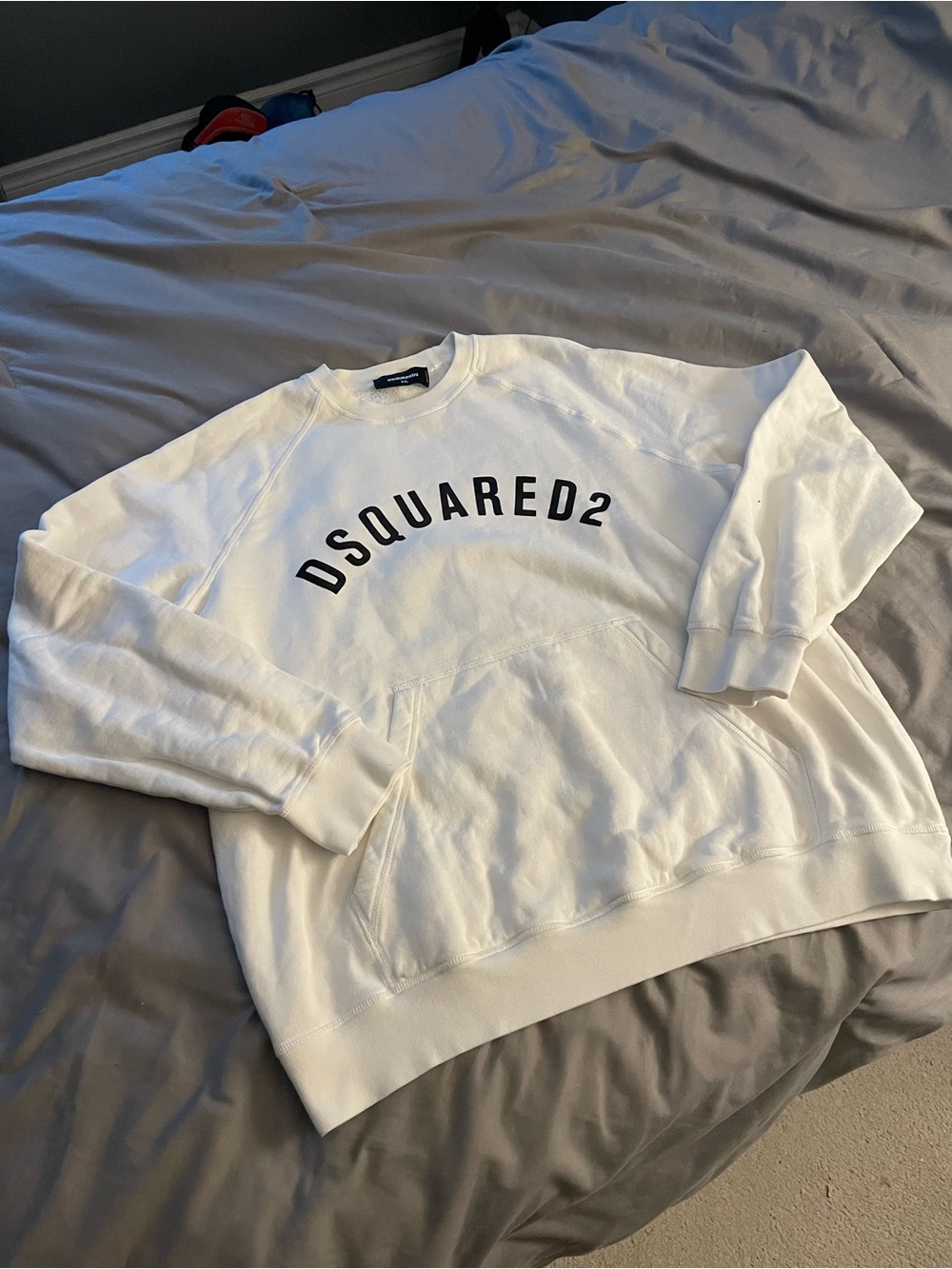 DSQUARED2 White Crewneck with Black Logo